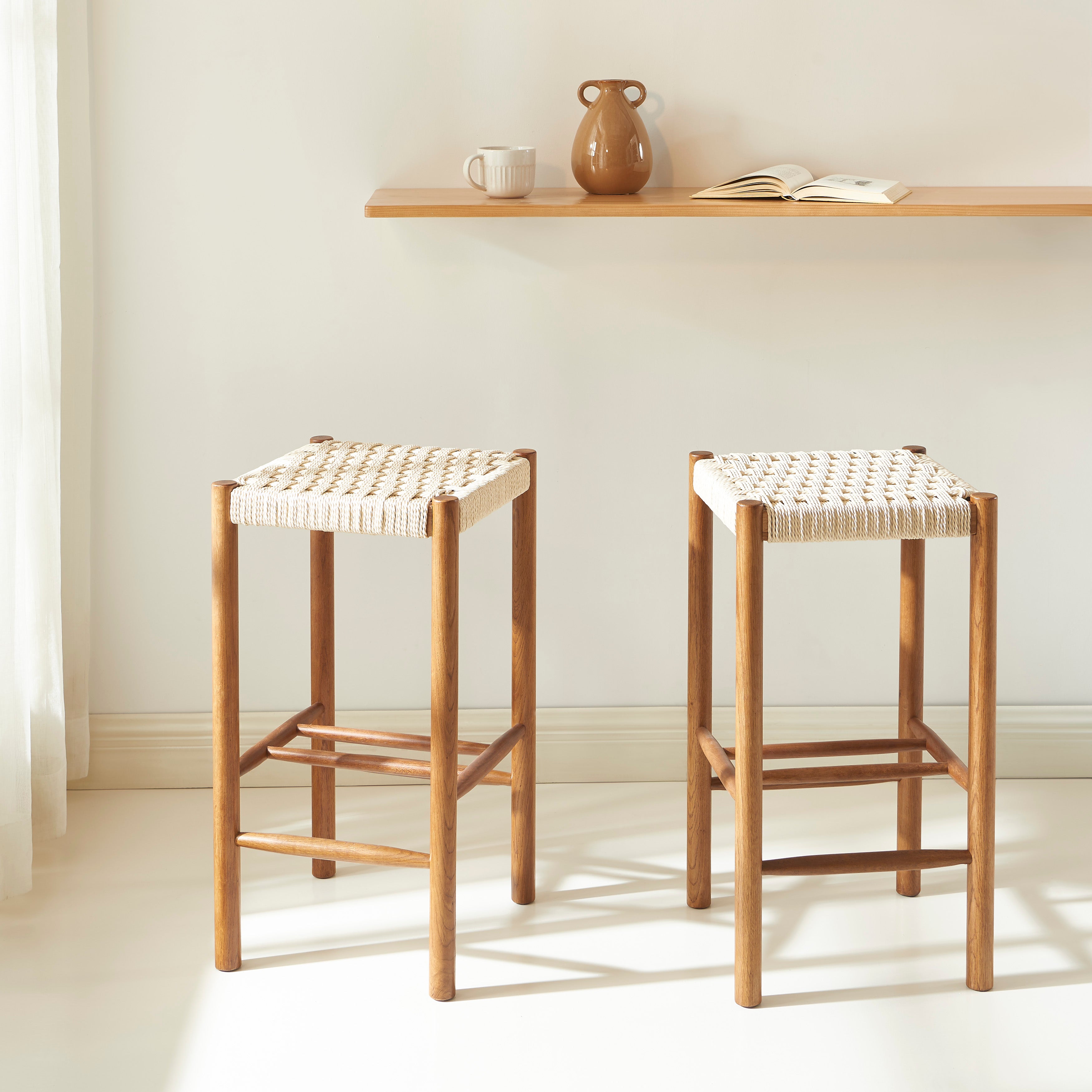 ELLIO Stool Set - Dark Wood