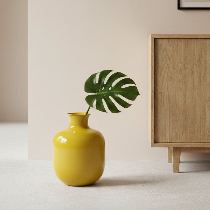 ERI Metal Vase 16"  - Yellow