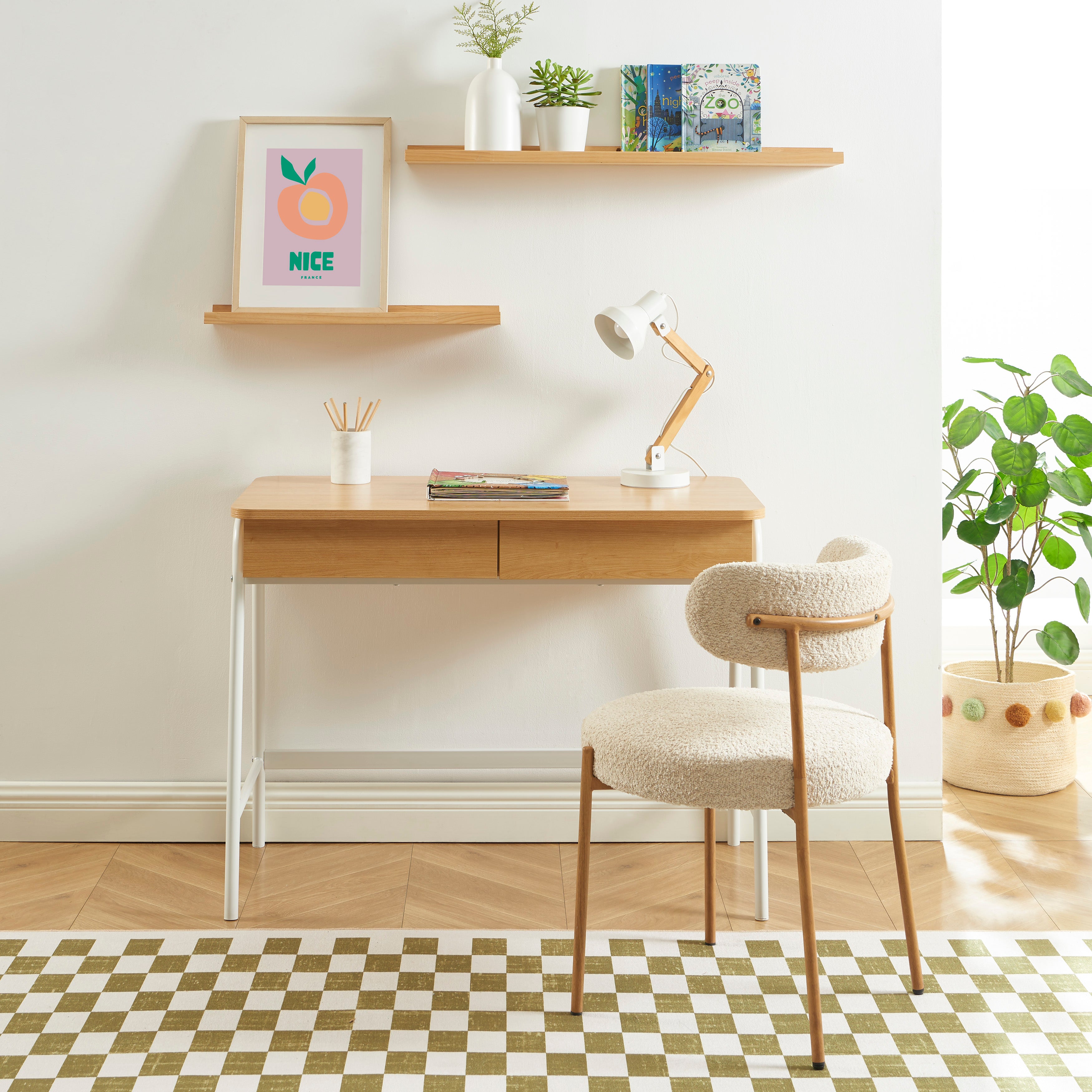 ESRA Modern Home Office Desk - Light wood