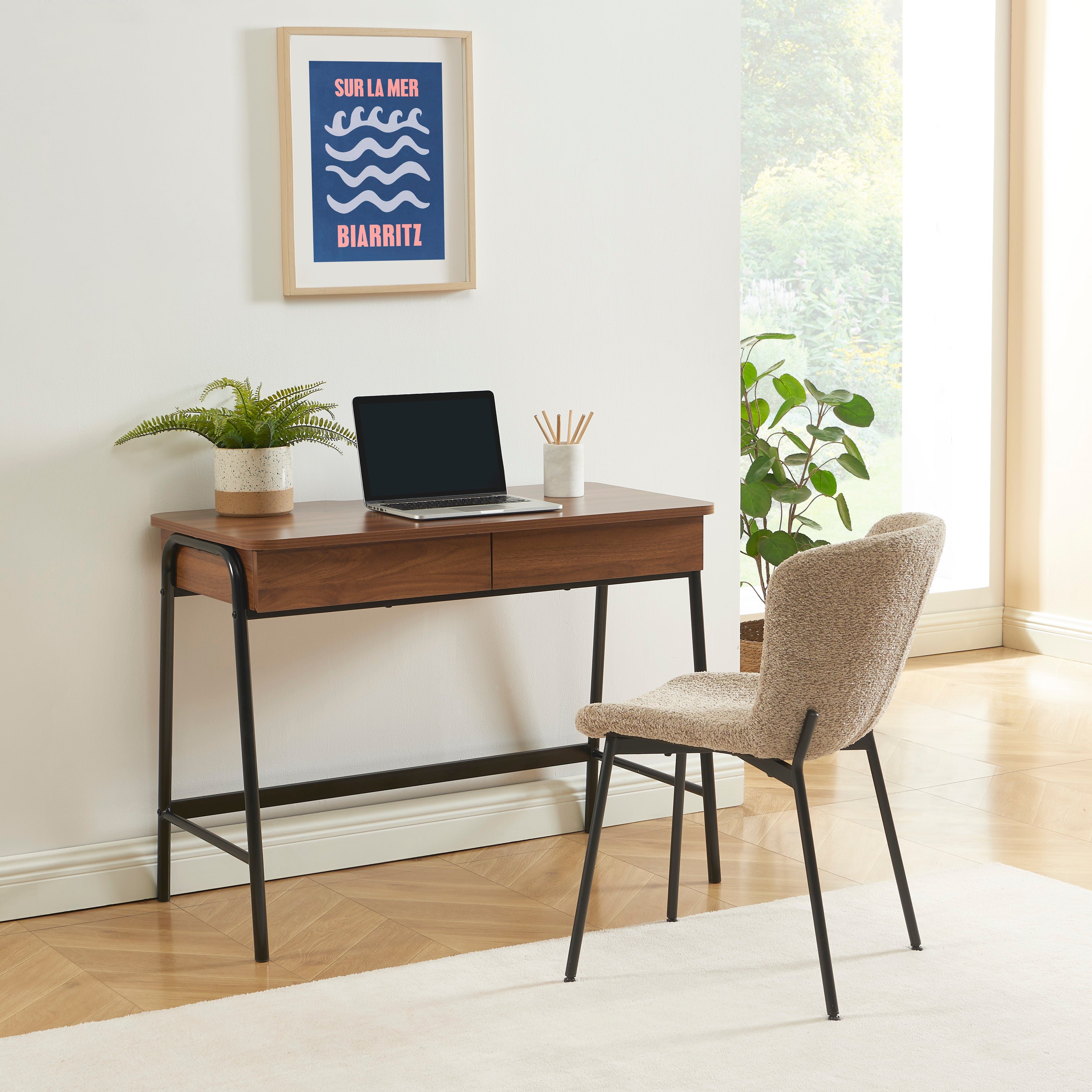 ESRA Modern Home Office Desk - Black wood