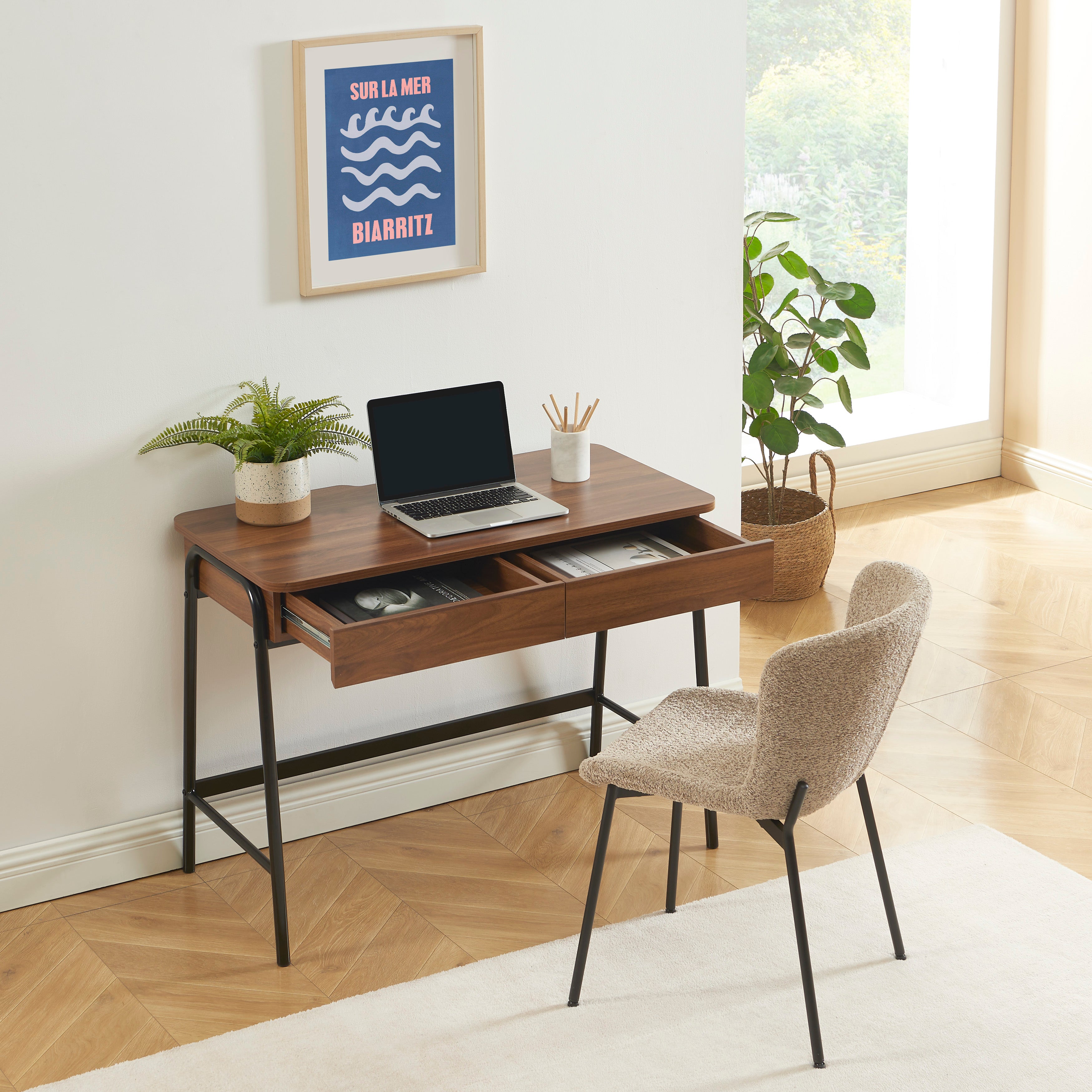 ESRA Modern Home Office Desk - Black wood