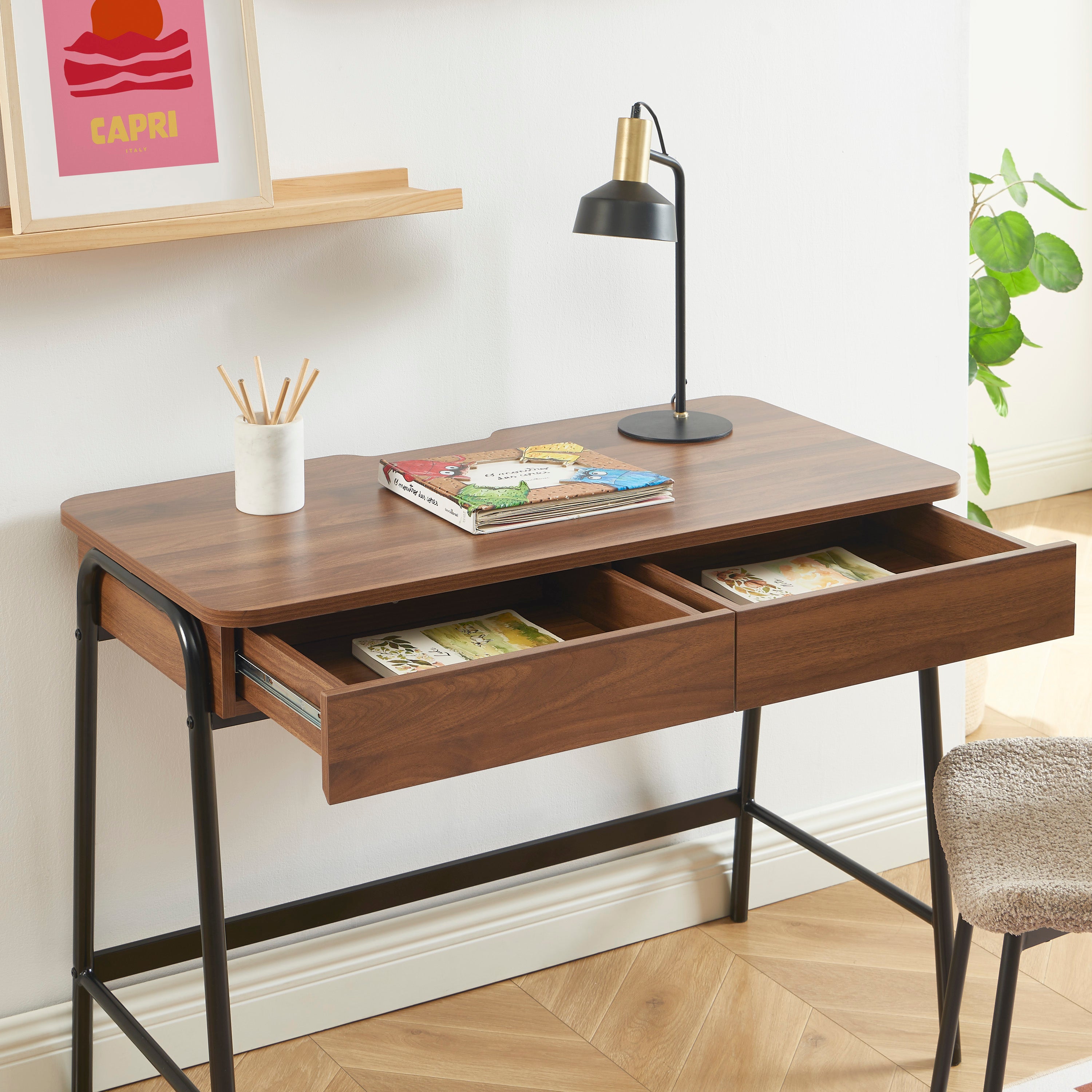 ESRA Modern Home Office Desk - Black wood