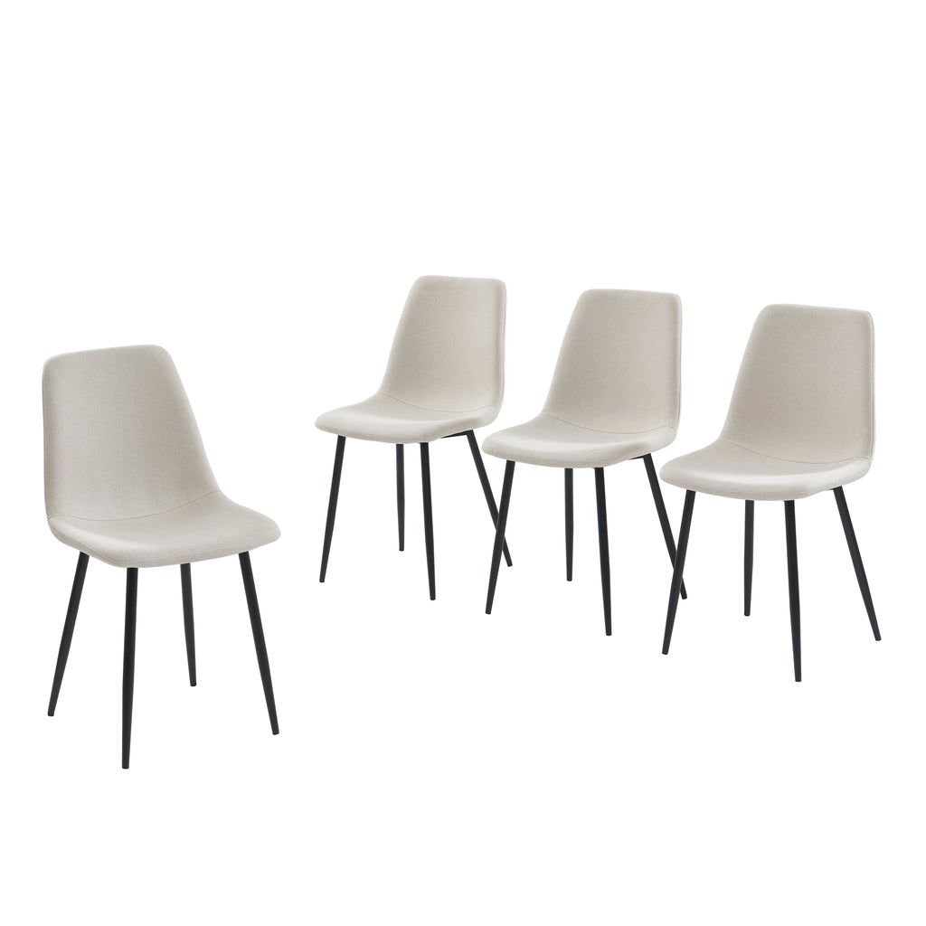 Set of 4 Chairs ESTELLE Fabric Light - Beige