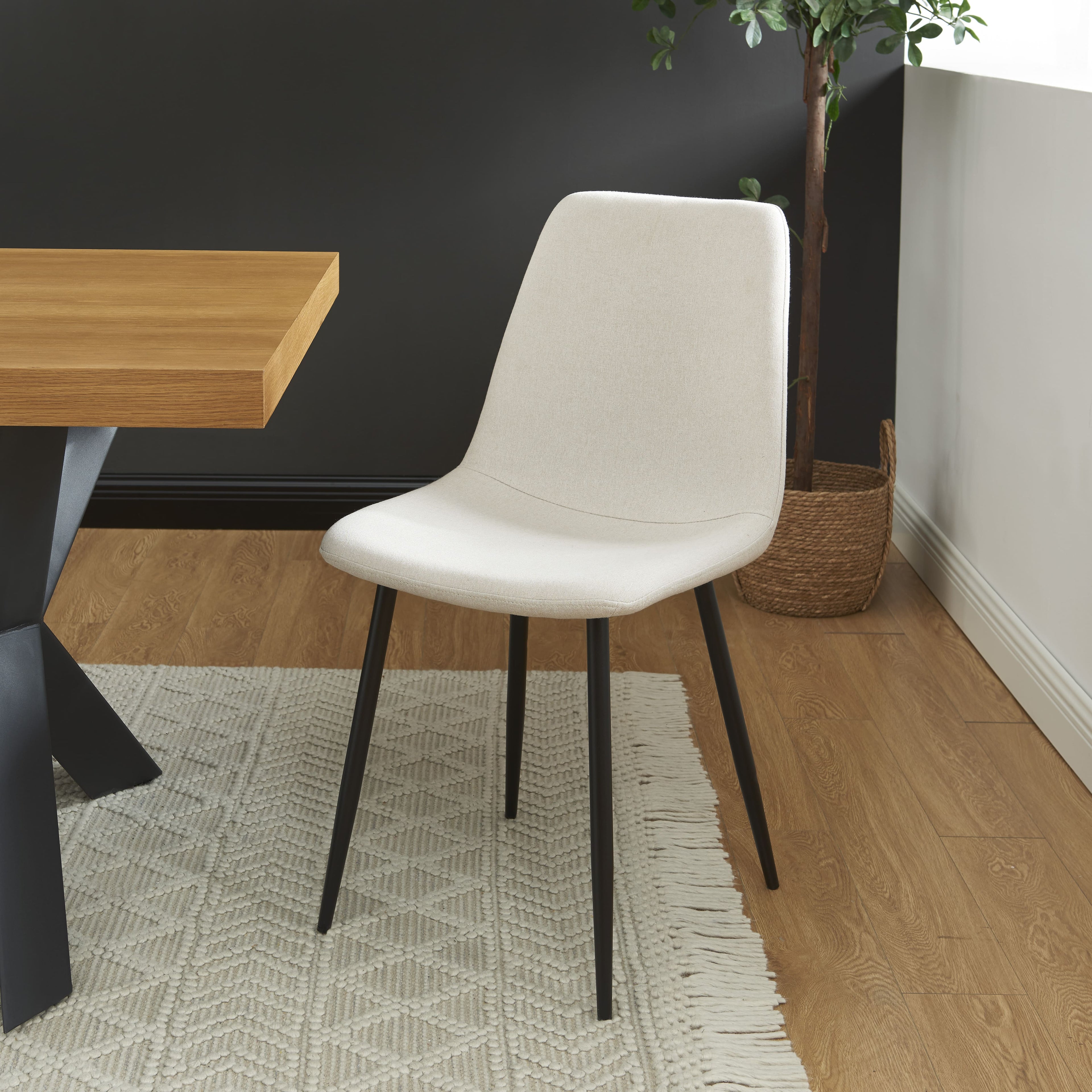 Set of 4 Chairs ESTELLE Fabric Light
