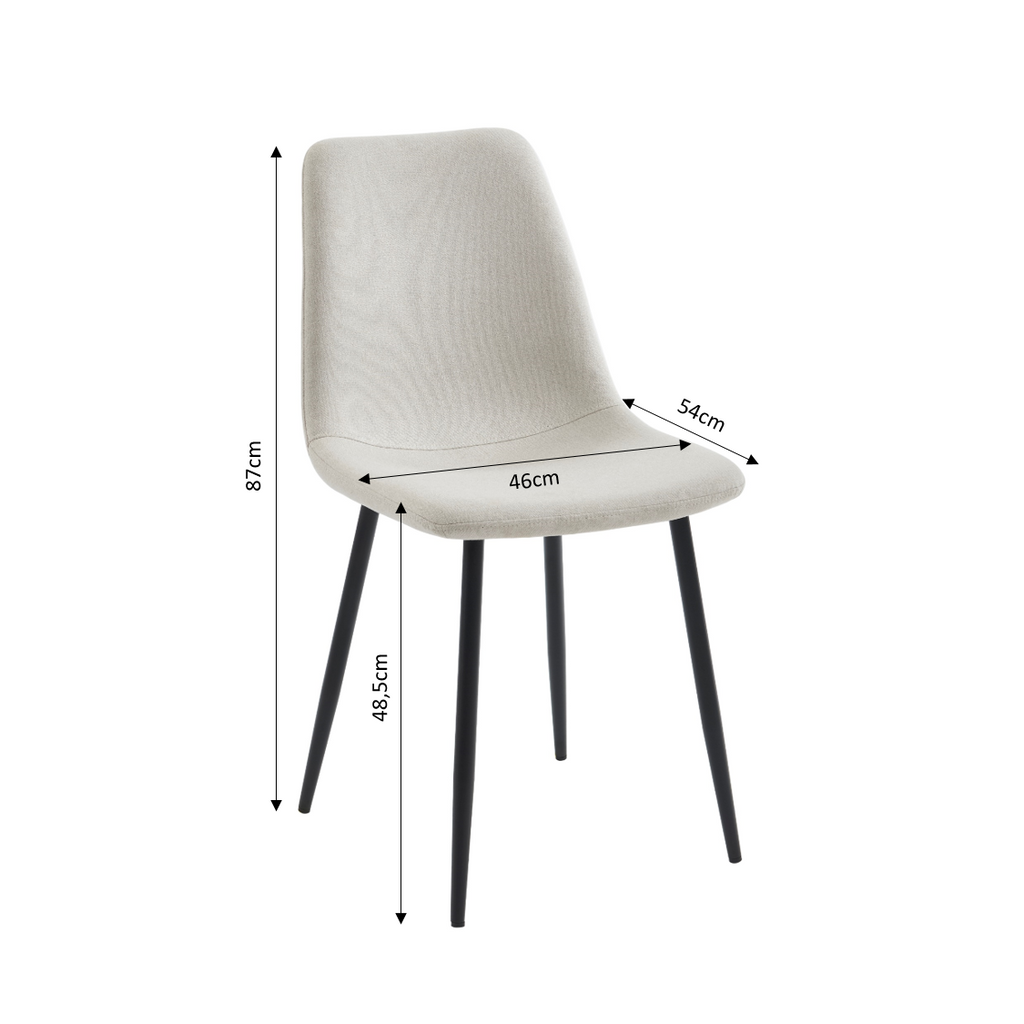 Set of 4 Chairs ESTELLE Fabric Light - Beige