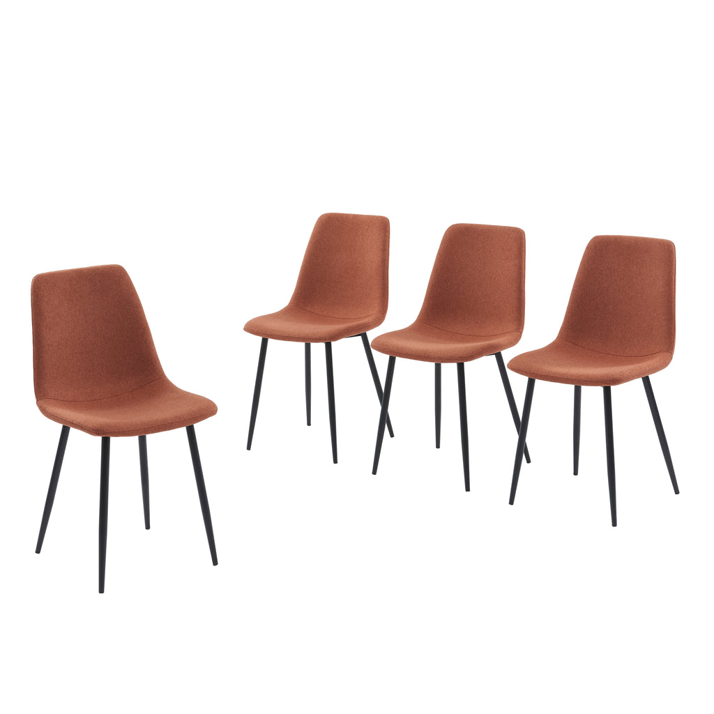 Set of 4 Chairs ESTELLE Fabric Light - Red