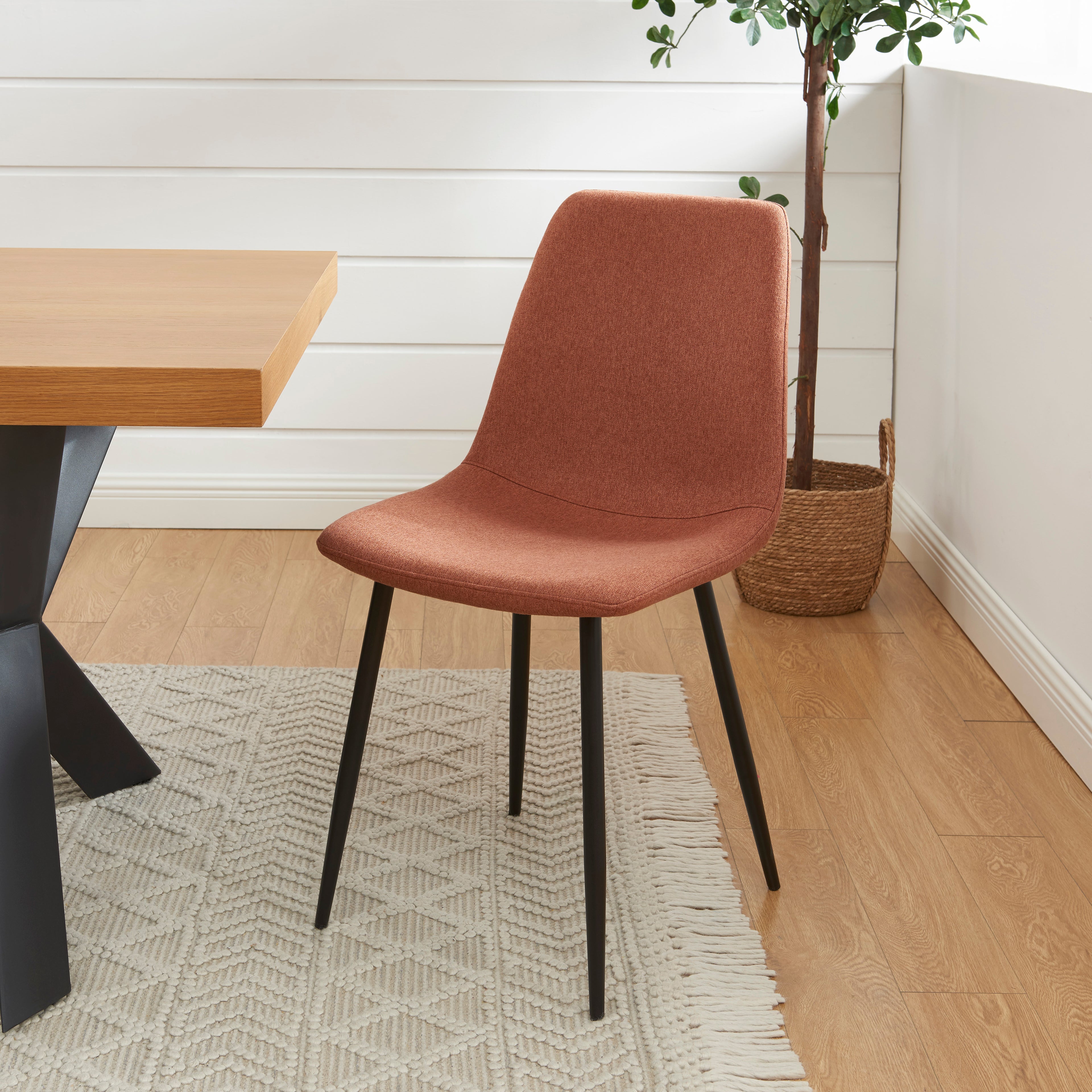 Set of 4 Chairs ESTELLE Fabric Light - Red