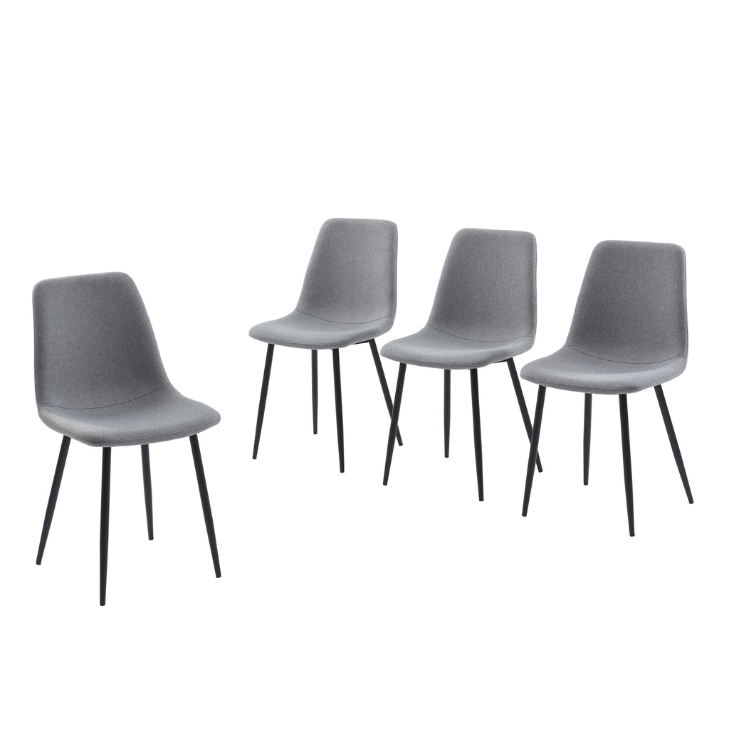 Set of 4 Chairs ESTELLE Fabric Light - Gray