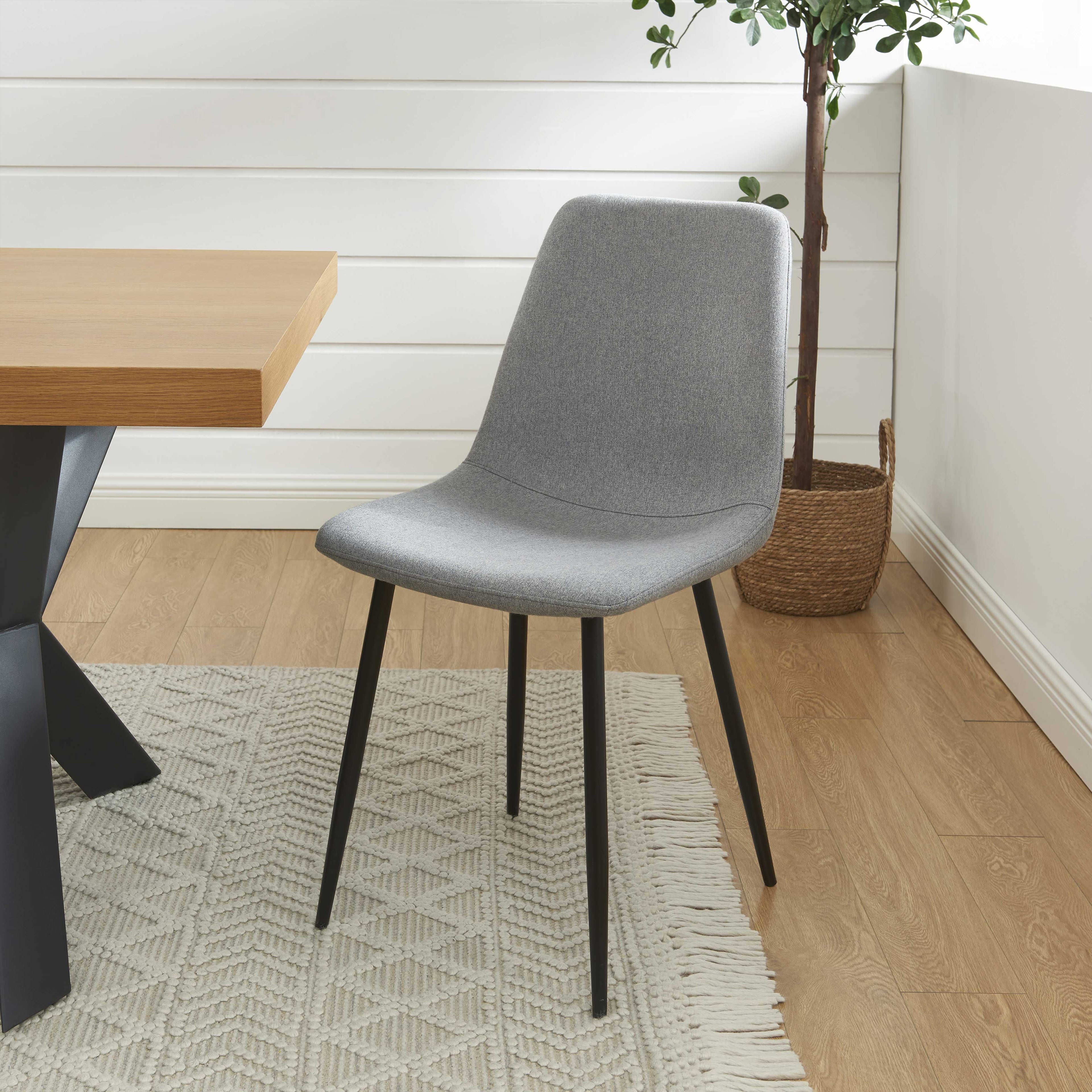 Set of 4 Chairs ESTELLE Fabric Light - Gray