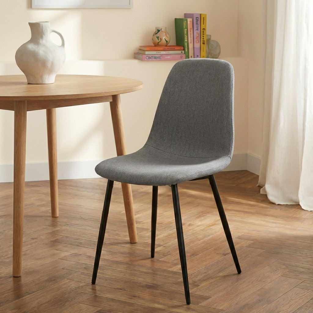 Set of 4 Chairs ESTELLE Fabric Light - Gray