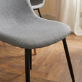 Set of 4 Chairs ESTELLE Fabric Light - Gray