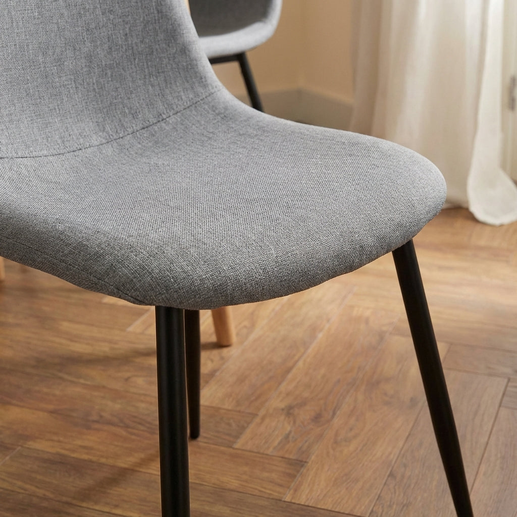 Set of 4 Chairs ESTELLE Fabric Light - Gray