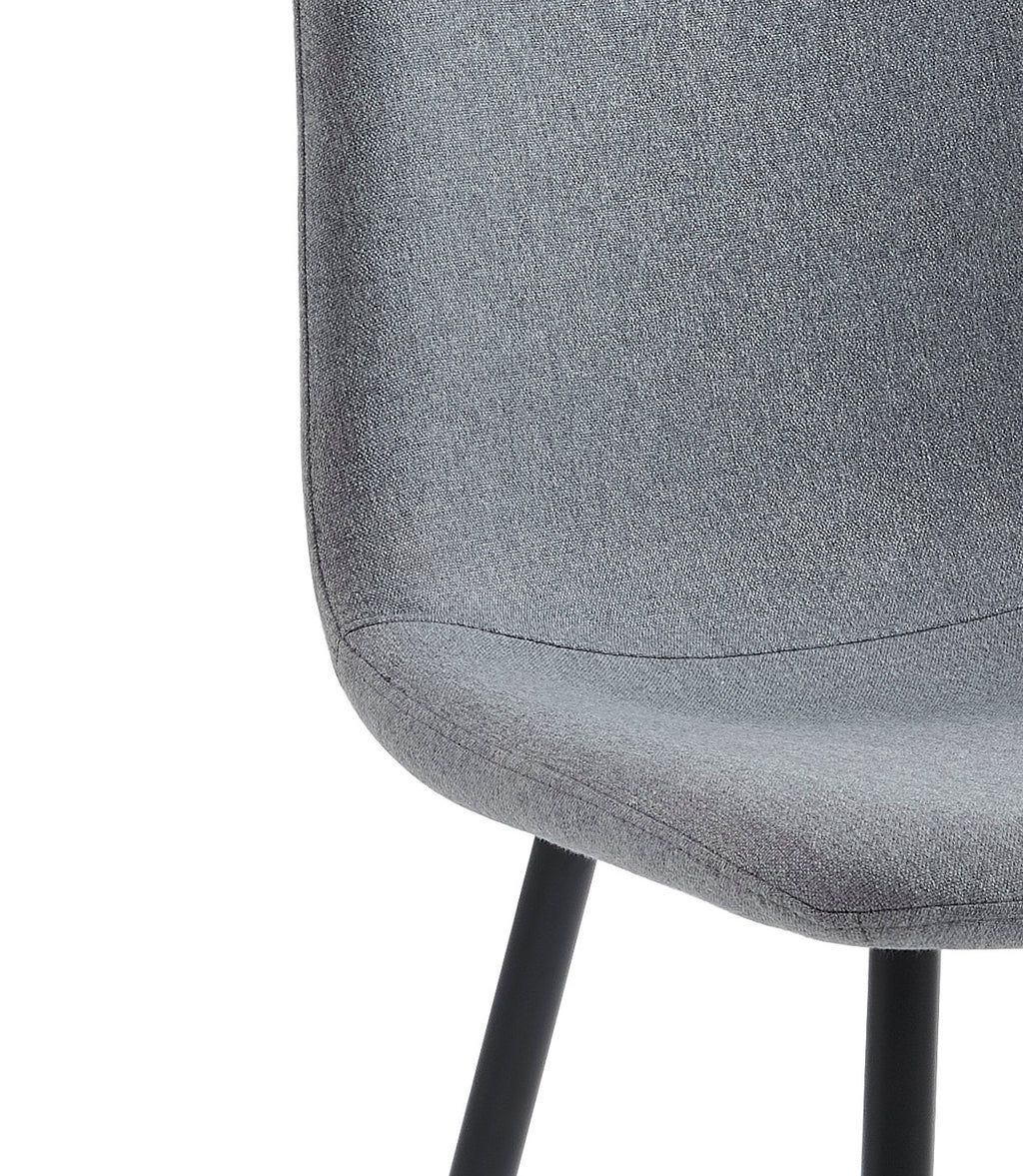 Set of 4 Chairs ESTELLE Fabric Light - Gray