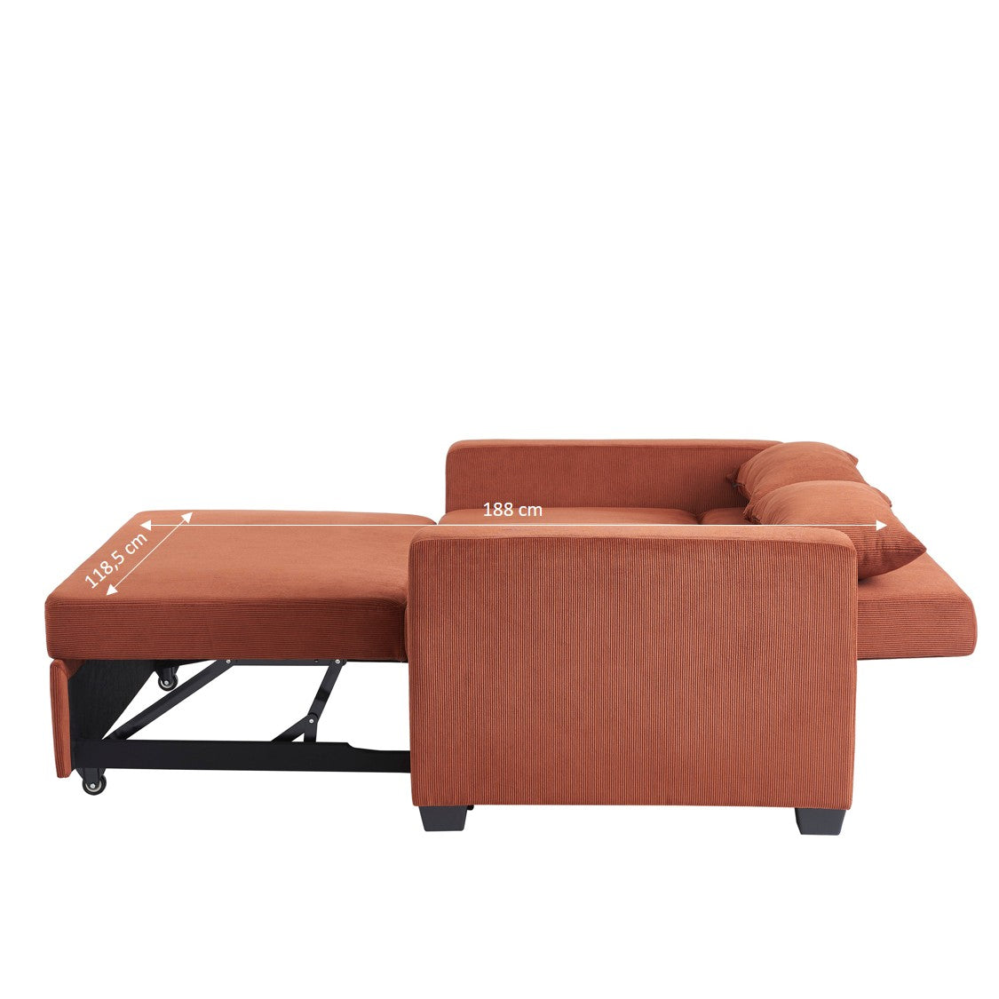 EVA 67" Convertible Sofa Bed - Terracotta