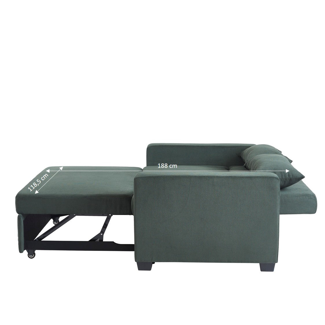 EVA 67" Convertible Sofa Bed - Green