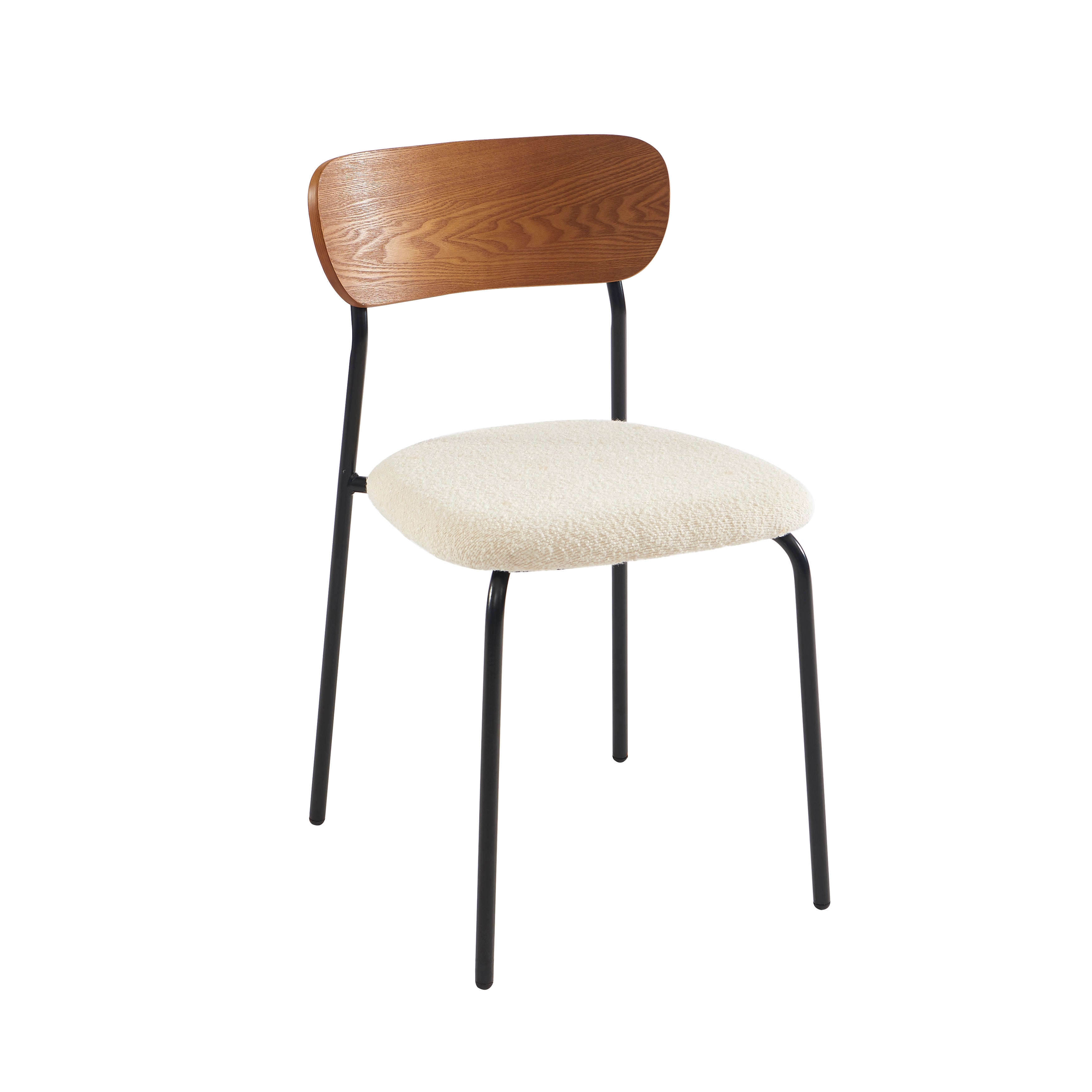 Set of 2 Chairs FRIDA Fabric bouclette - Beige