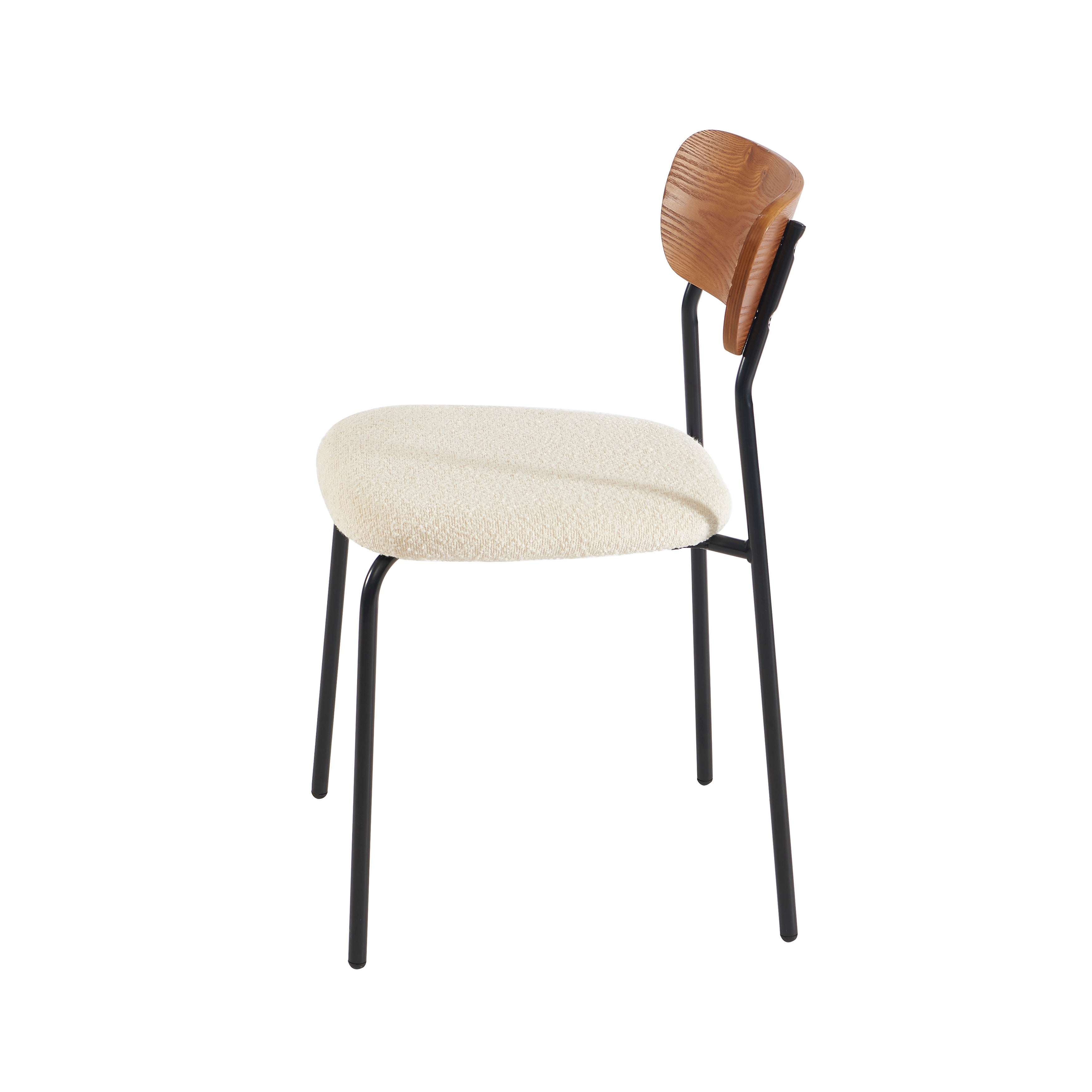 Set of 2 Chairs FRIDA Fabric bouclette - Beige