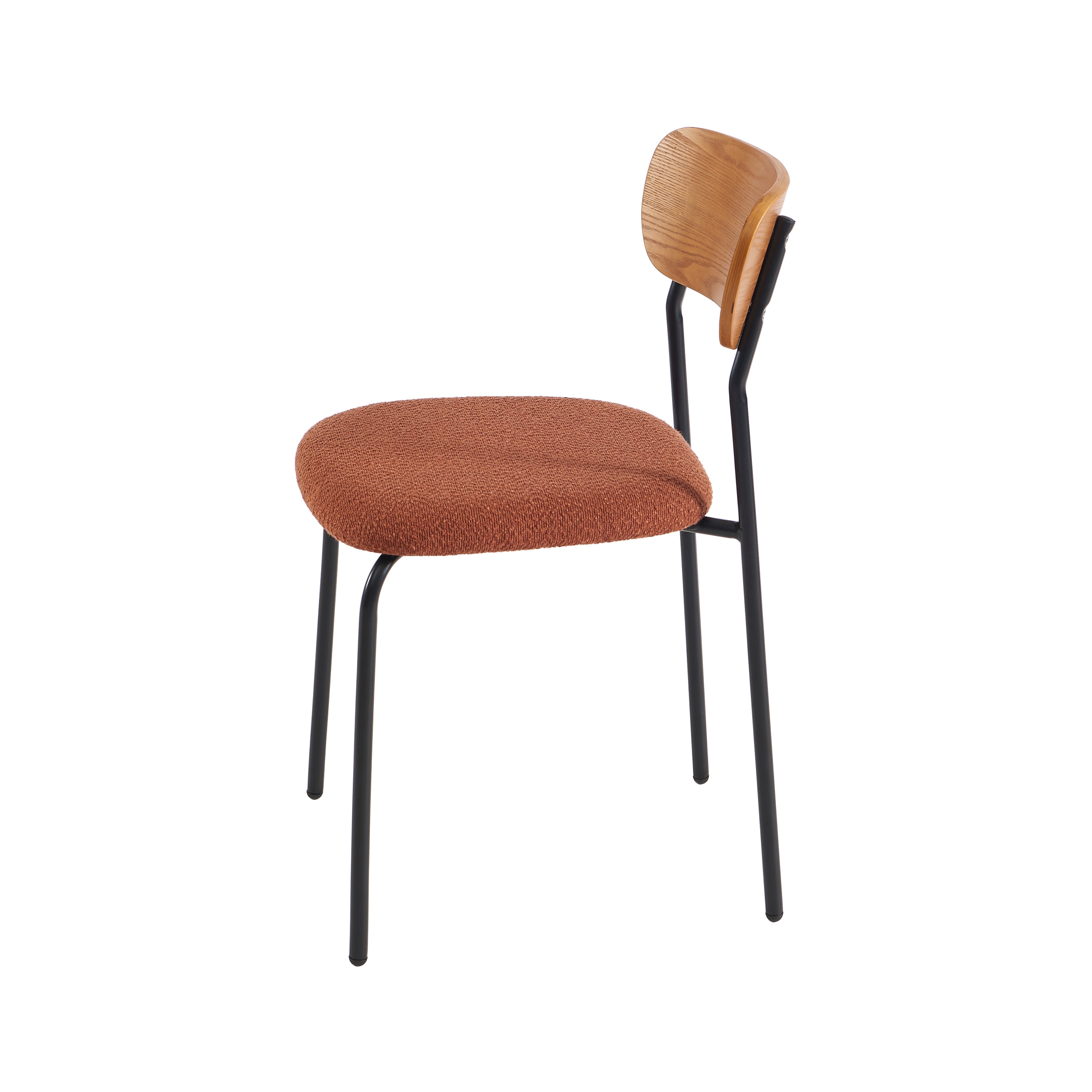 Set of 2 Chairs FRIDA Fabric bouclette - Terracota