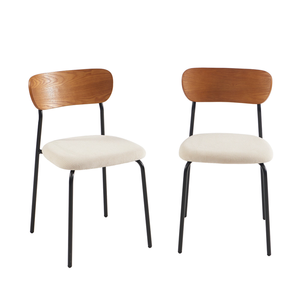Set of 2 Chairs FRIDA Fabric bouclette - Beige