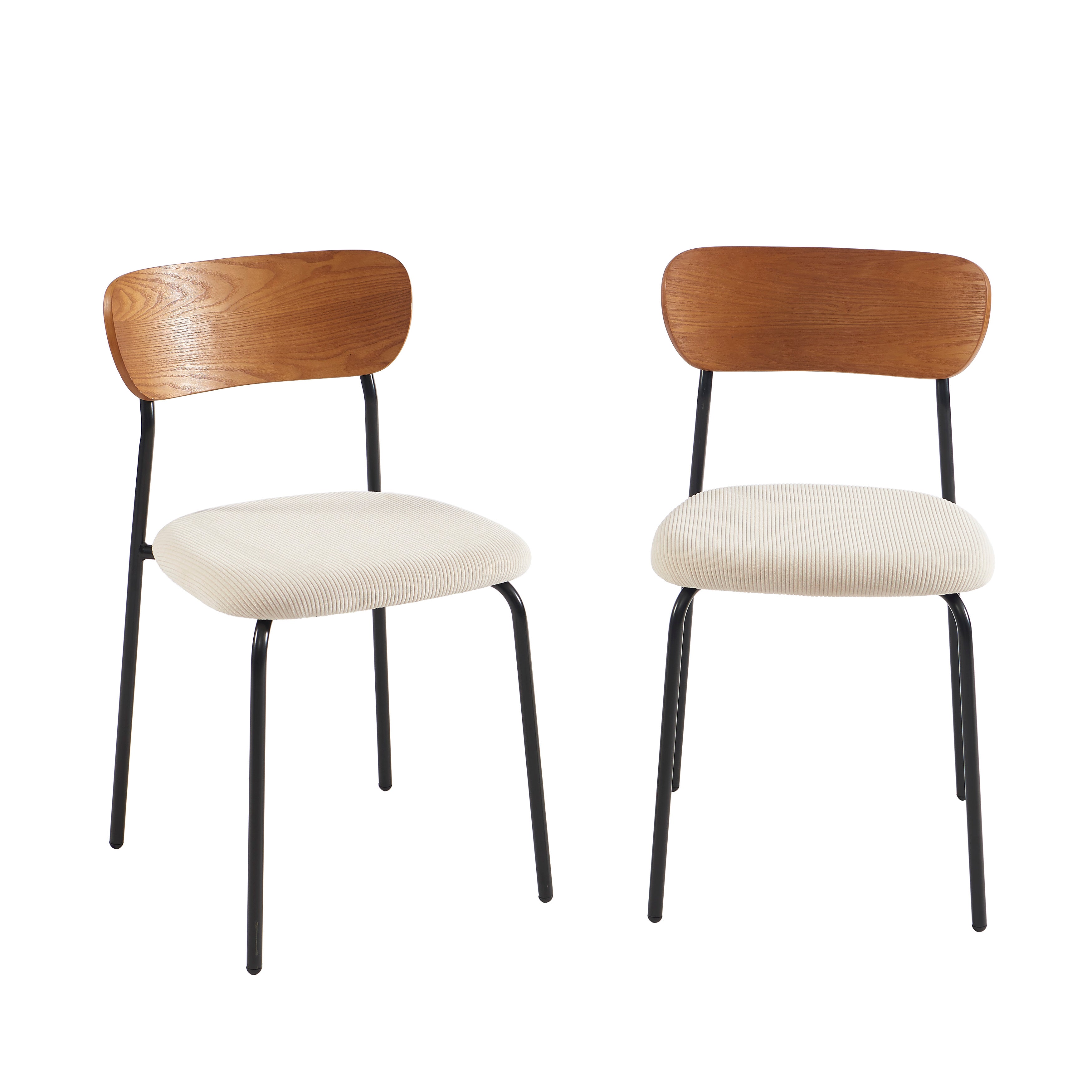 Set of 2 Chairs FRIDA Fabric bouclette - Beige