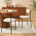 Set of 2 Chairs FRIDA Fabric bouclette - Beige