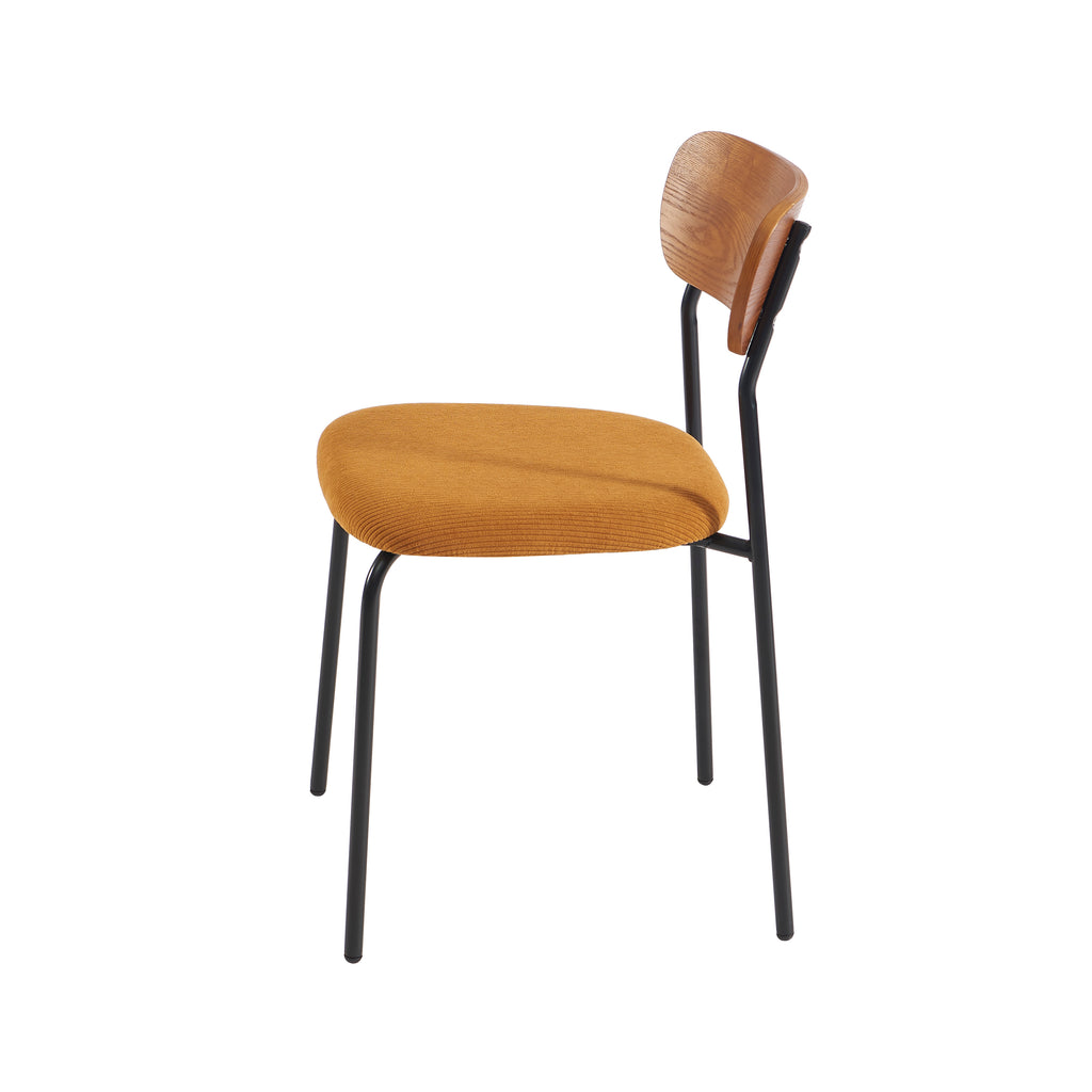 Set of 2 Chairs FRIDA Corduroy Velvet - Yellow