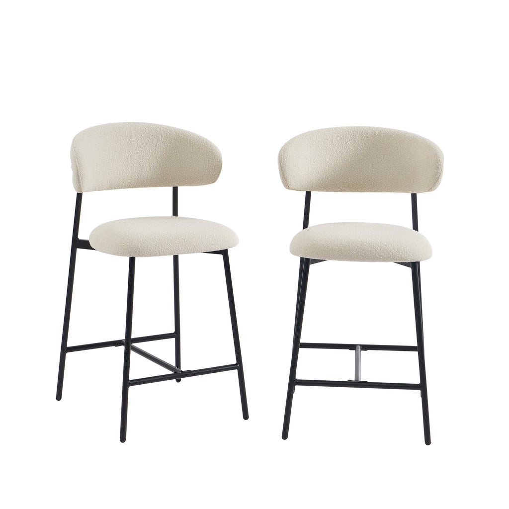 GALLY Stool Set (Set of 2) Fabric Upholstery