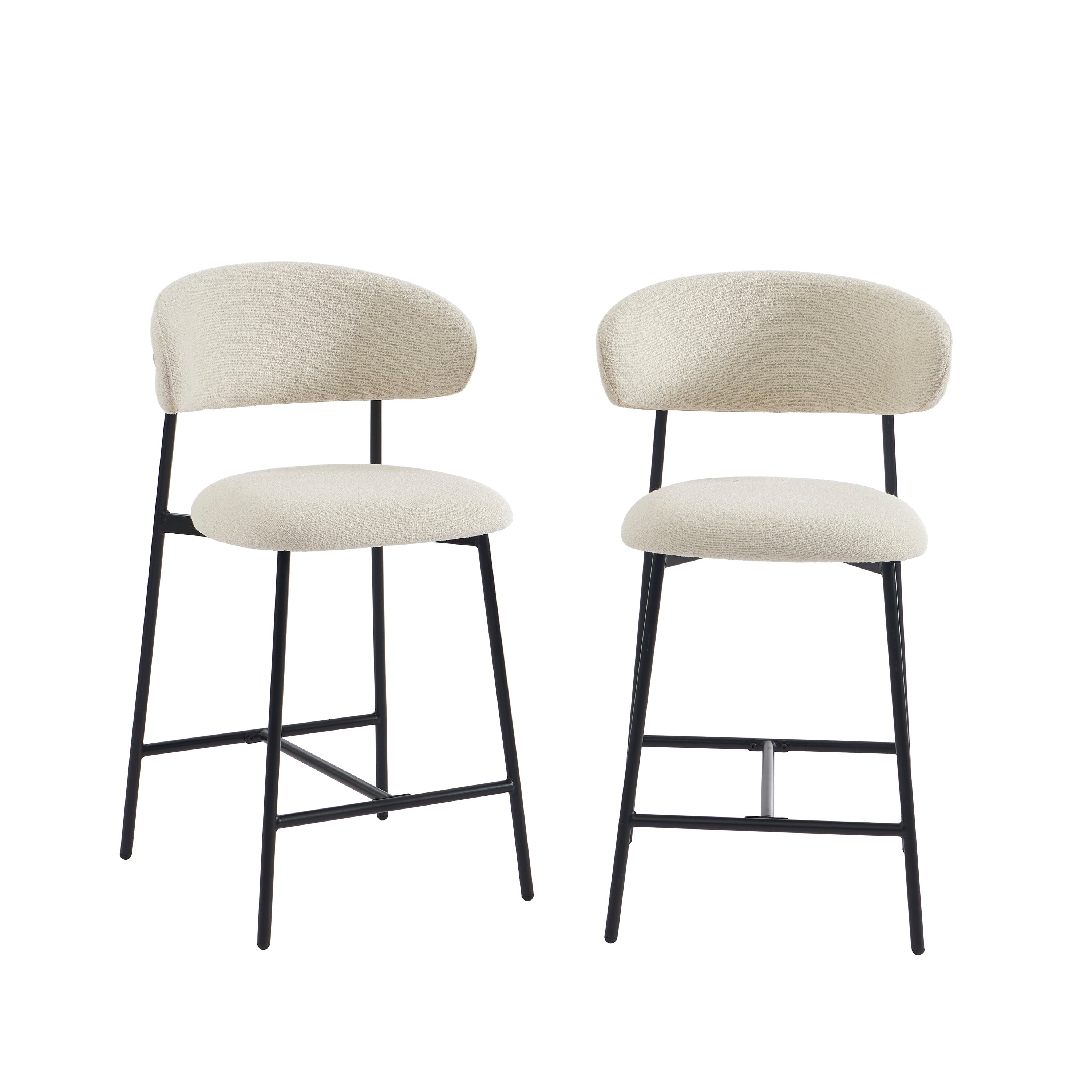 GALLY Stool Set (Set of 2) Fabric Upholstery