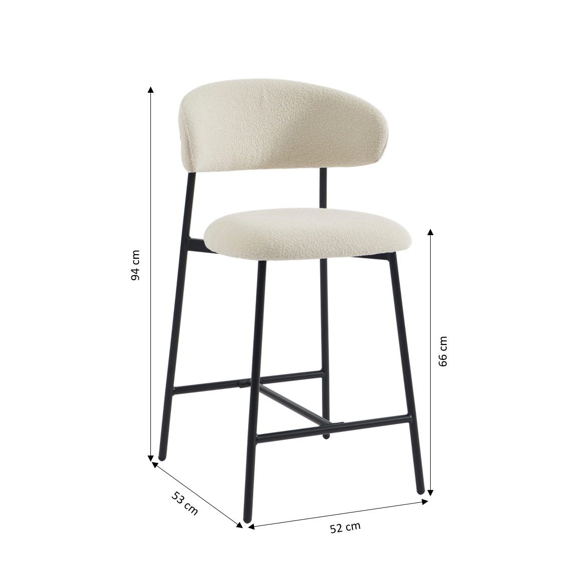 GALLY Stool Set - Beige Black