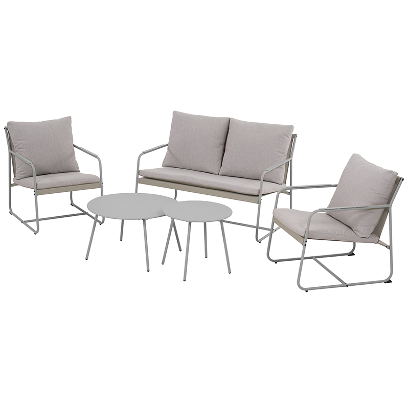 PANTONE® 4-Seat Steel Outdoor Furniture Set with Cushions