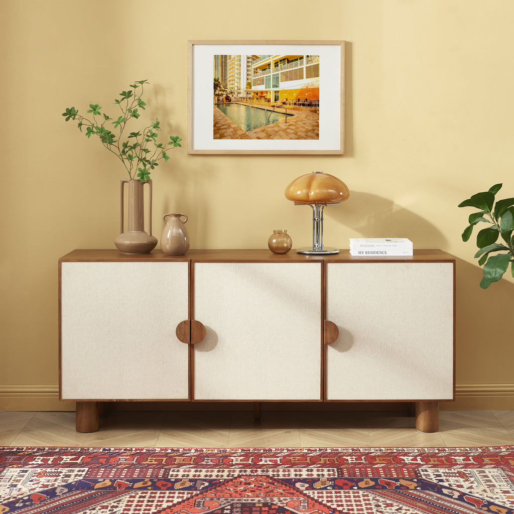 GASTON Wood Highboard with Storage
