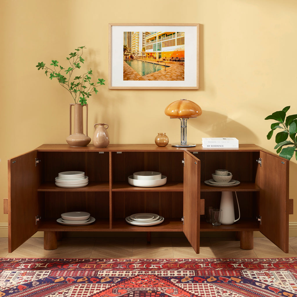 GASTON Wood Highboard with Storage