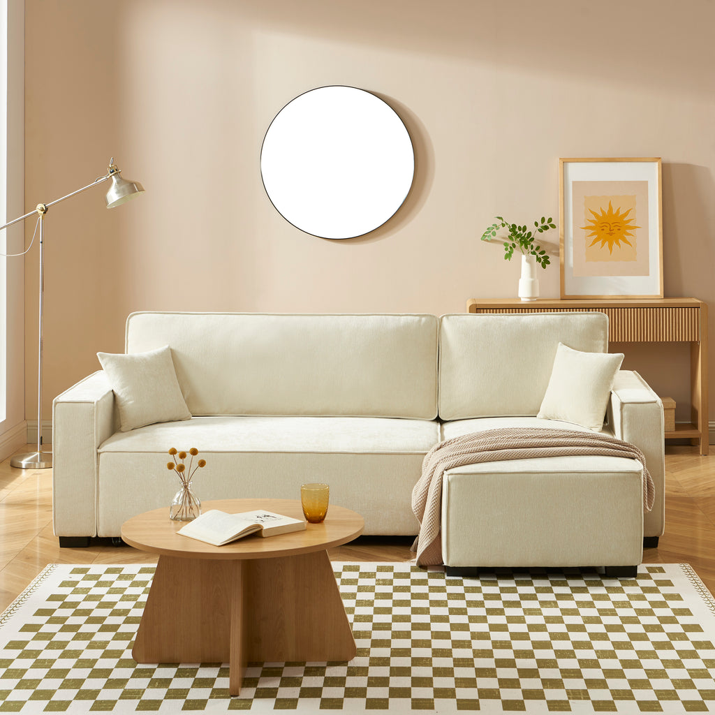 GAVI Fabric Corner Sofa – Beige