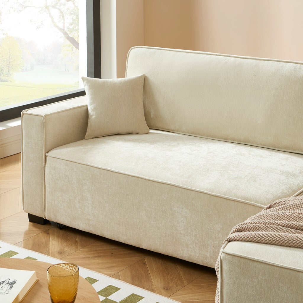 GAVI Fabric Corner Sofa – Beige