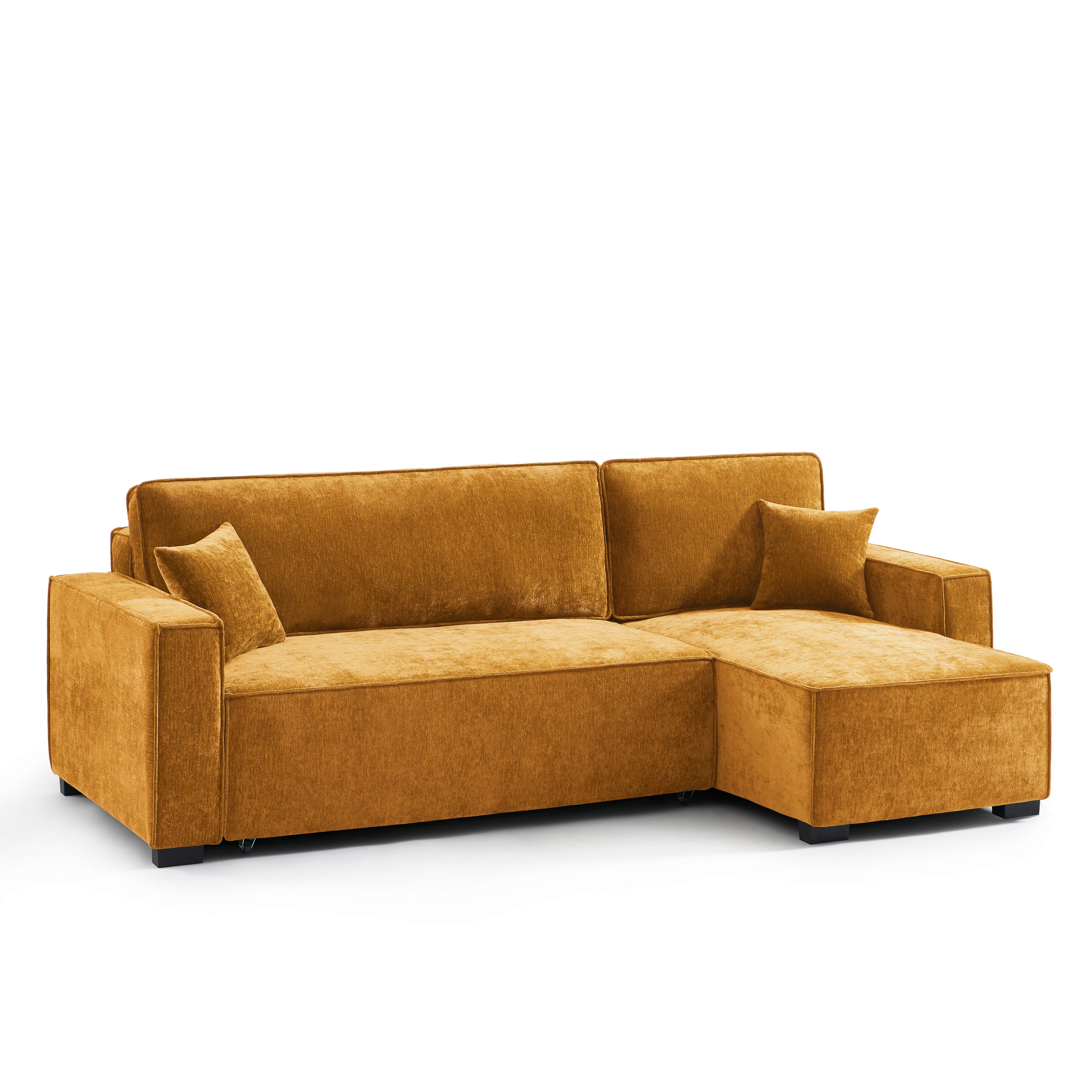 GAVI Fabric Corner Sofa - Yellow Mustard