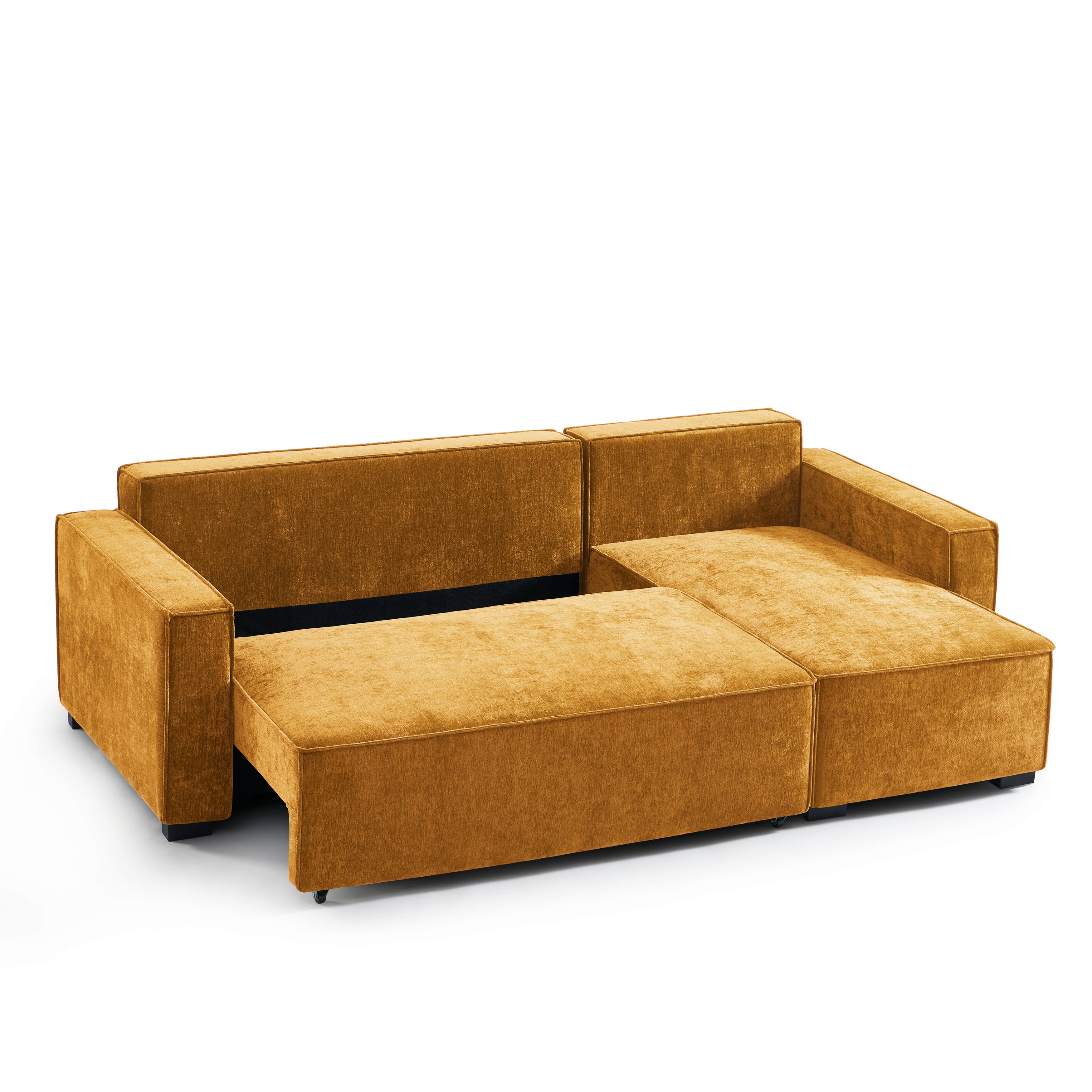 GAVI Fabric Corner Sofa - Yellow Mustard