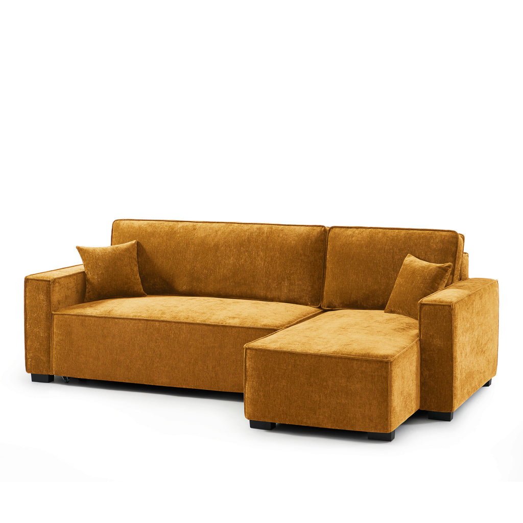 GAVI Fabric Corner Sofa - Yellow Mustard