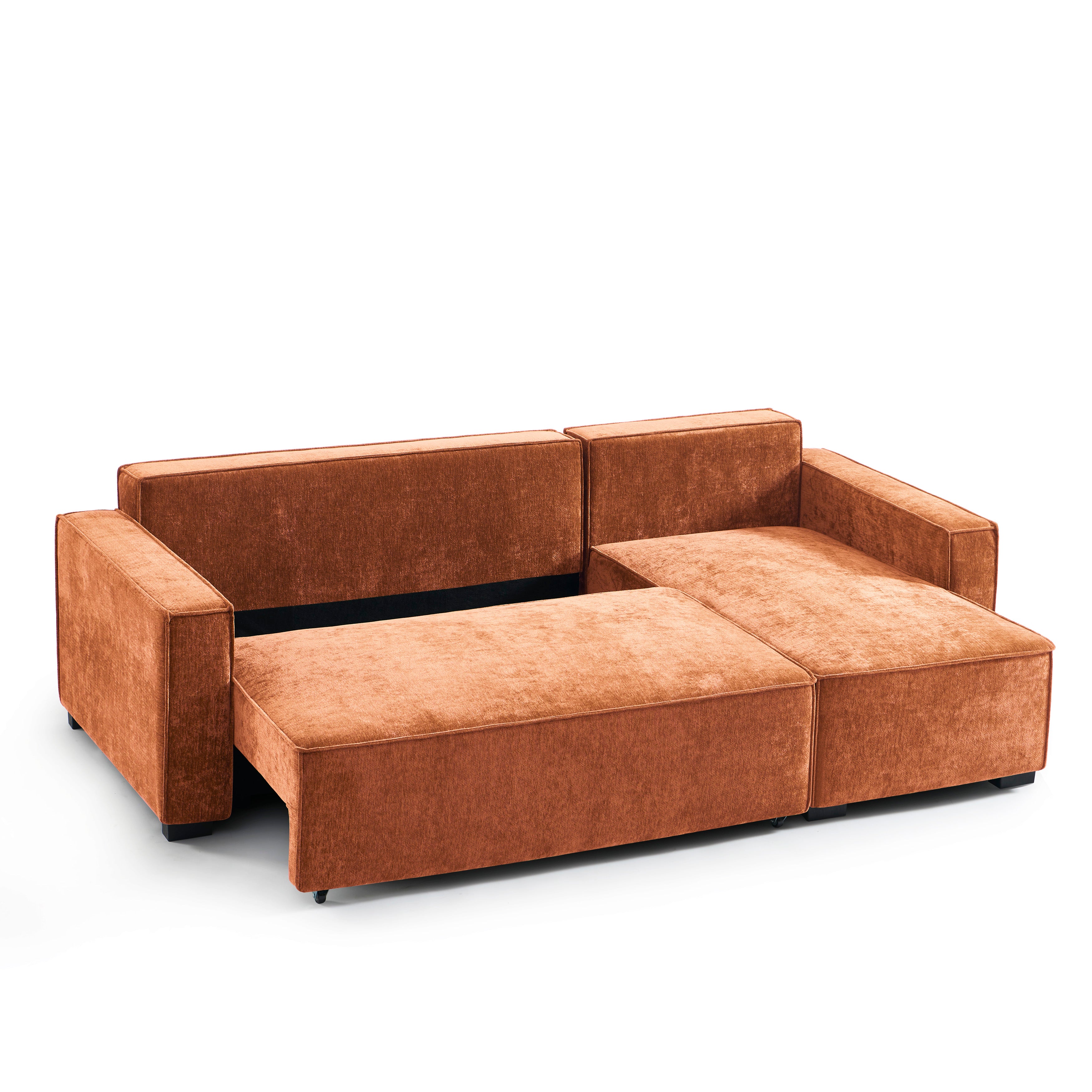 GAVI Fabric Corner Sofa – Terracotta