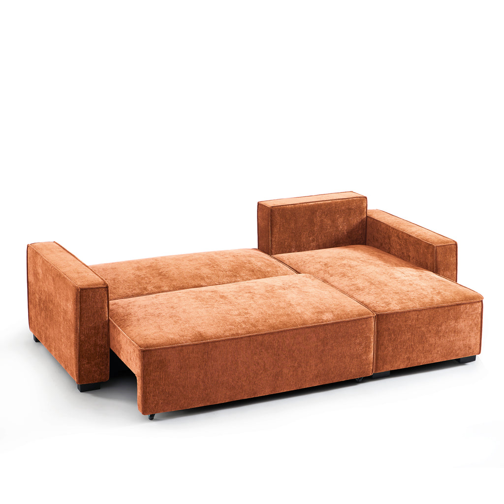 GAVI Fabric Corner Sofa – Terracotta