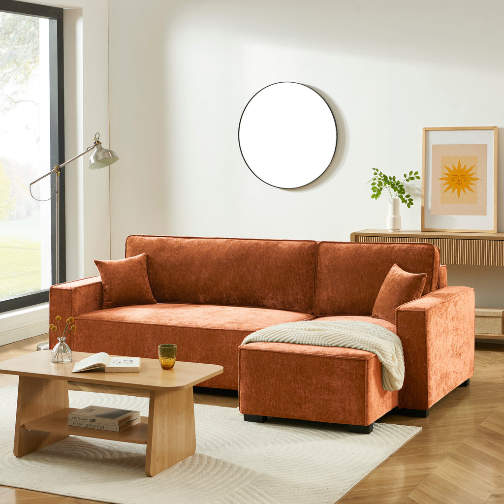 GAVI Fabric Corner Sofa – Terracotta