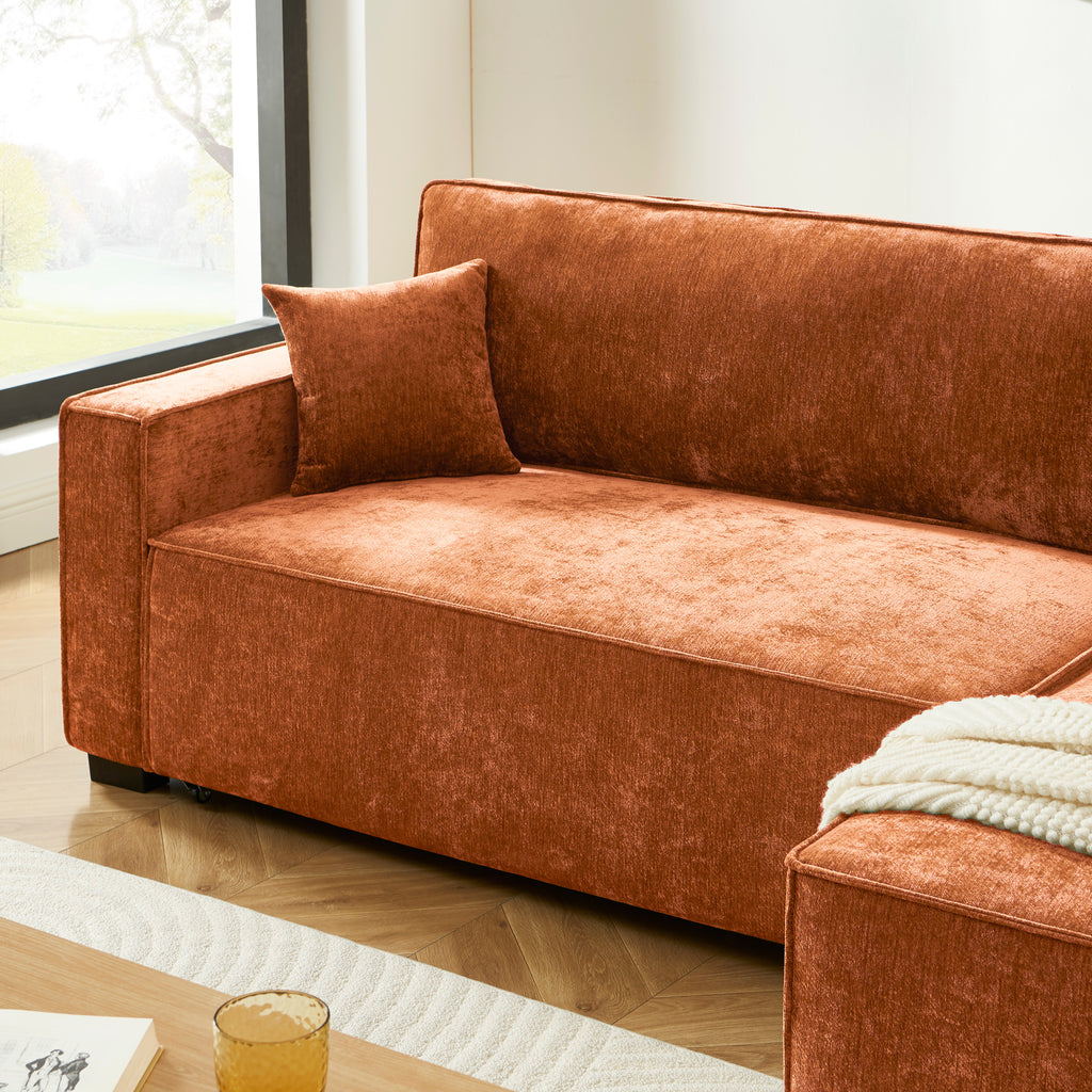 GAVI Fabric Corner Sofa – Terracotta