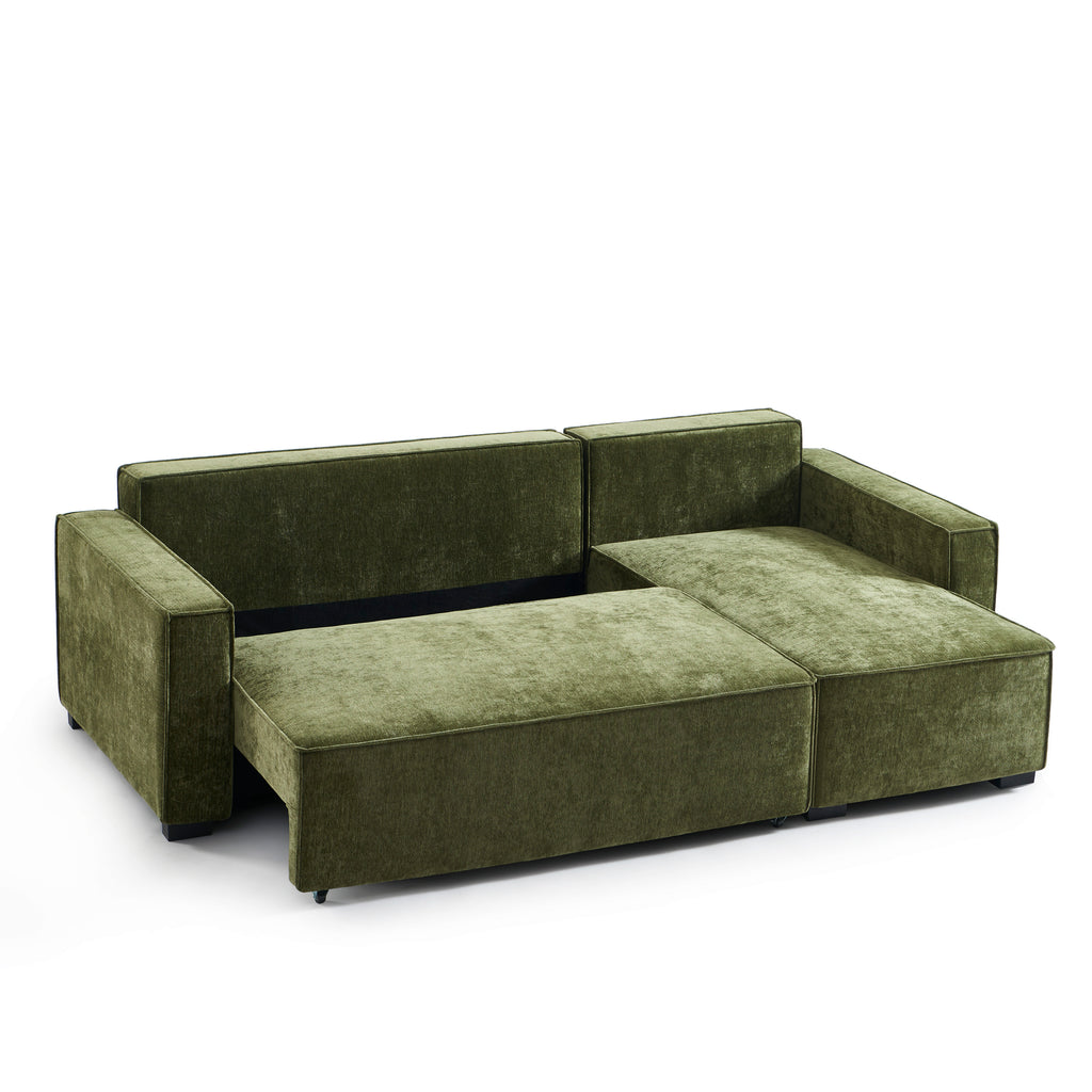 GAVI Fabric Corner Sofa – Green