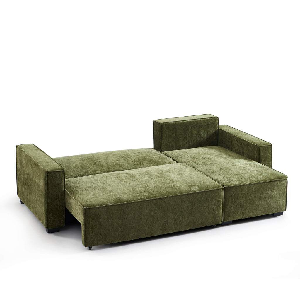 GAVI Fabric Corner Sofa – Green