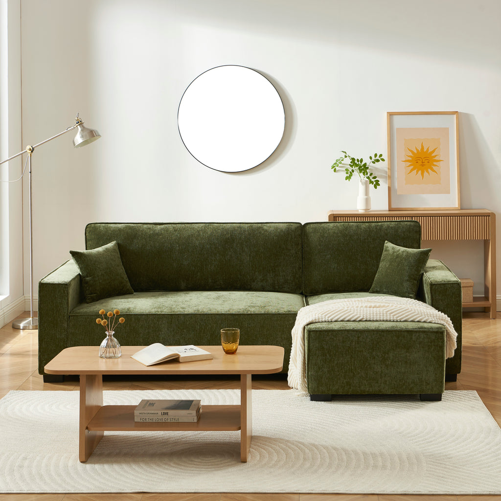 GAVI Fabric Corner Sofa – Green