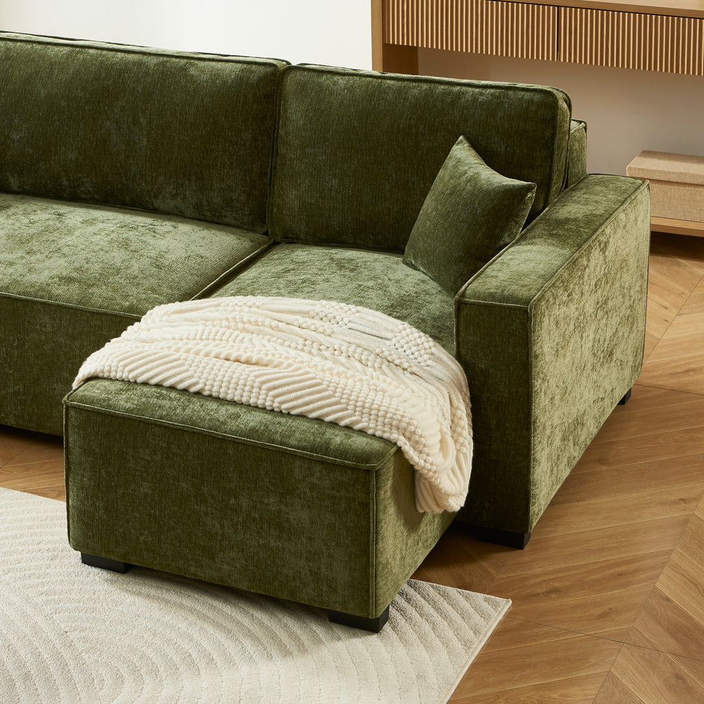 GAVI Fabric Corner Sofa – Green