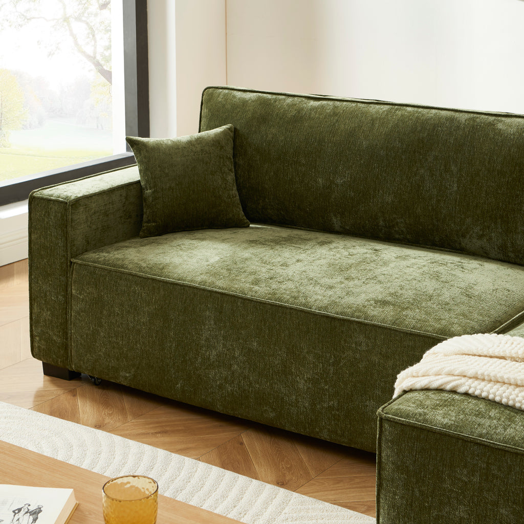 GAVI Fabric Corner Sofa – Green