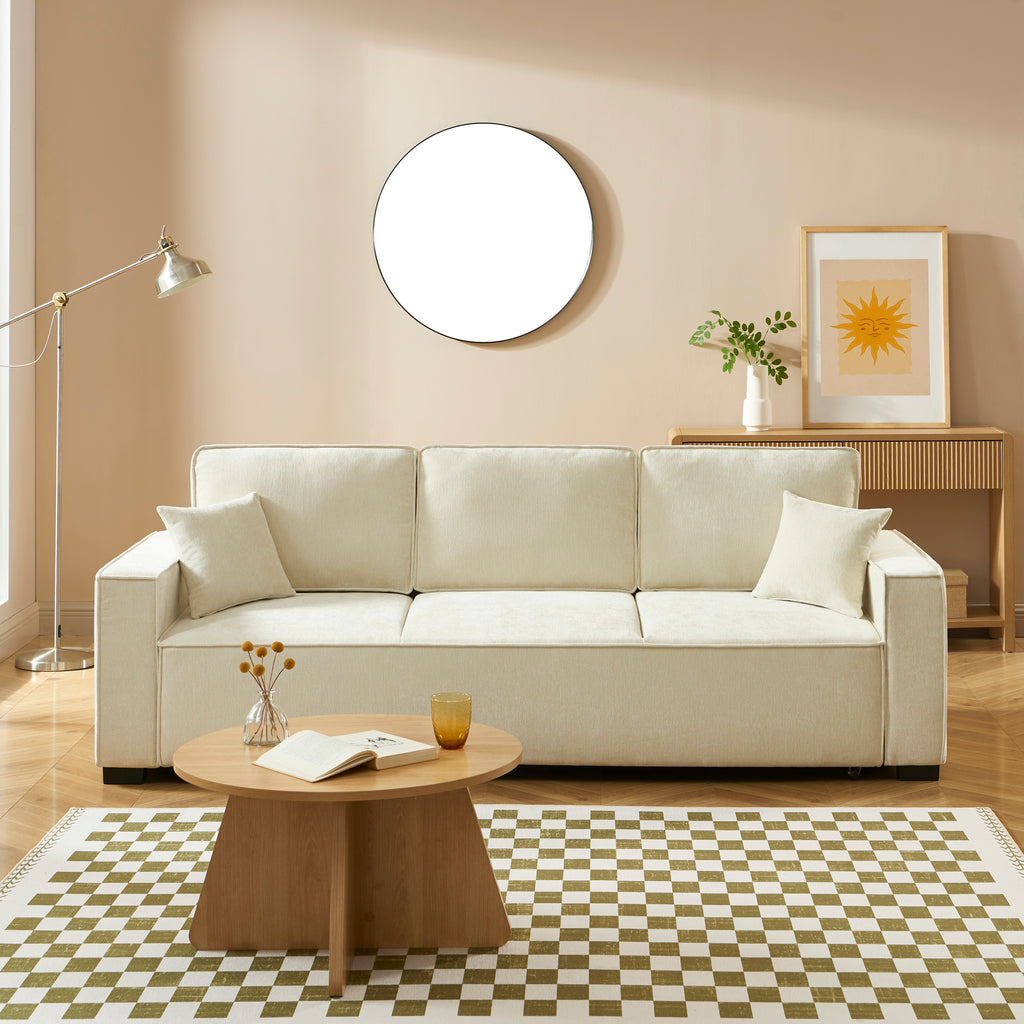 GAVI Fabric Straight Sofa – Beige