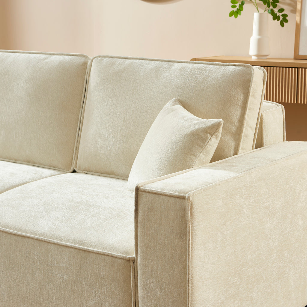 GAVI Fabric Straight Sofa – Beige