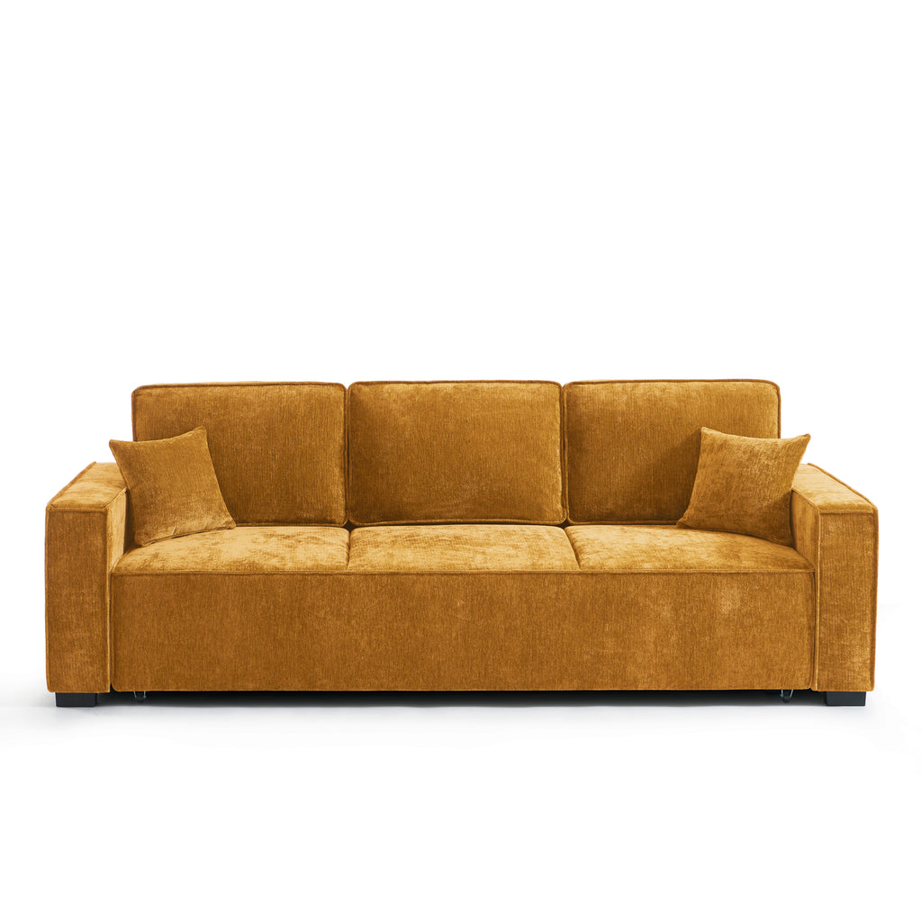 GAVI Fabric Straight Sofa - Yellow Mustard