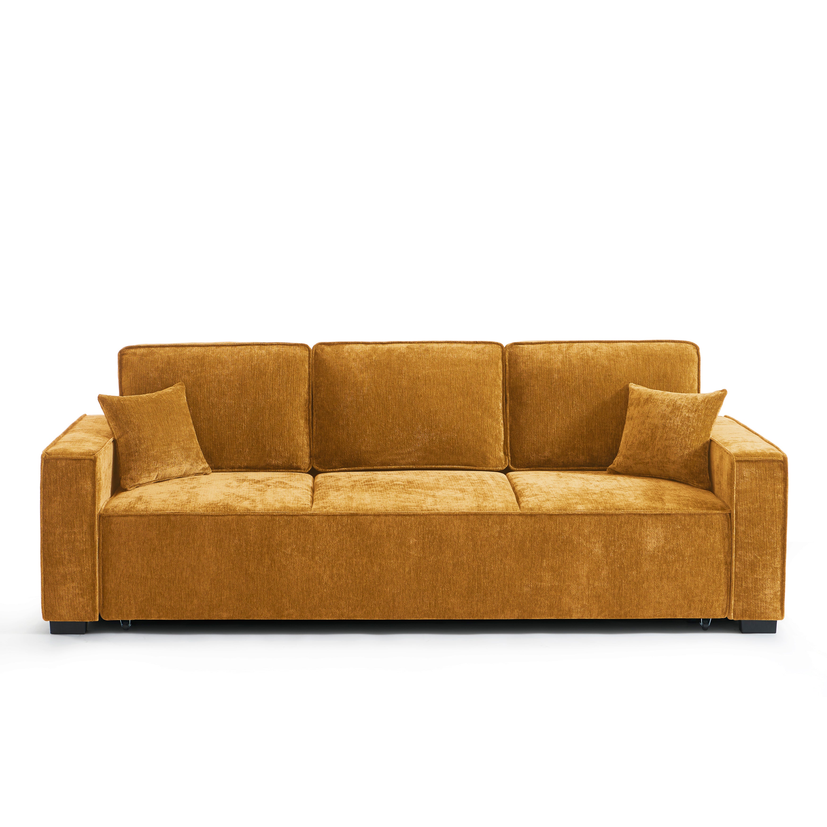 GAVI Fabric Straight Sofa - Yellow Mustard
